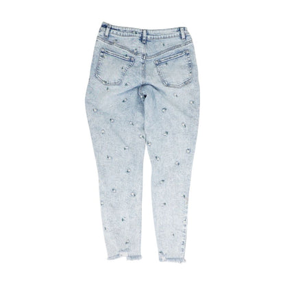 Blue Embroidery Detail Jeans