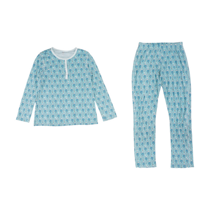 Blue Print Pajama Set