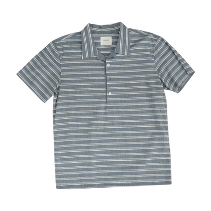 Blue Striped Short Sleeve Polo