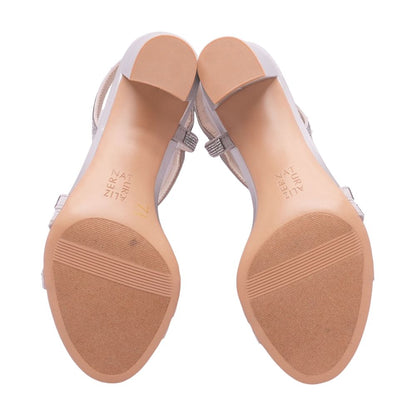 Silver Block Heel Sandals