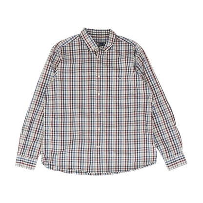 White Check Long Sleeve Button Down