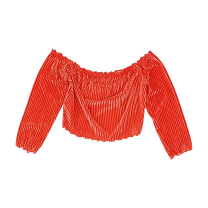 Red Solid 3/4 Sleeve Blouse