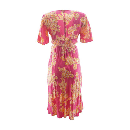 Pink Floral Midi Maternity Dress