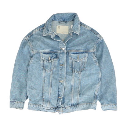 Blue Solid Denim Jacket