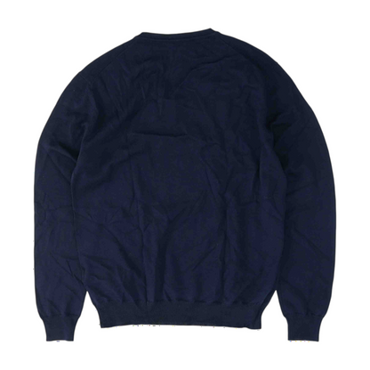 Navy Solid Pullover Sweater