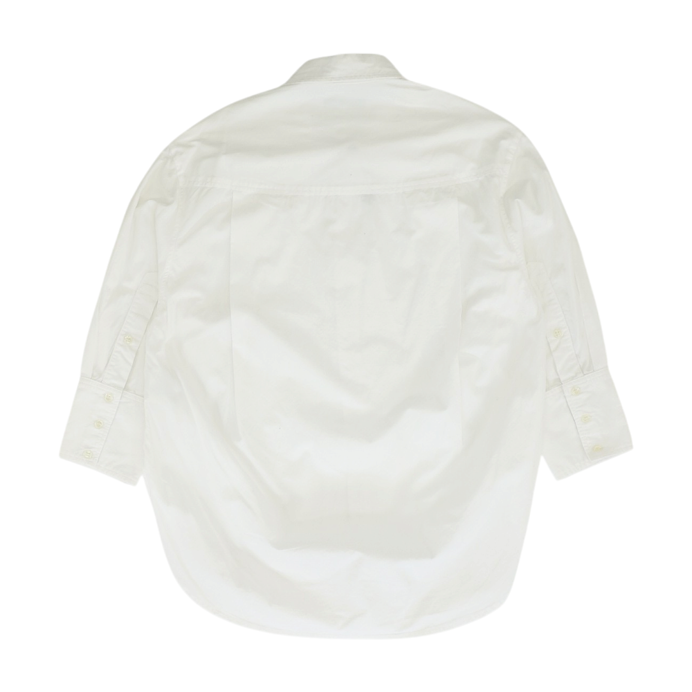 White Solid Long Sleeve Button Down