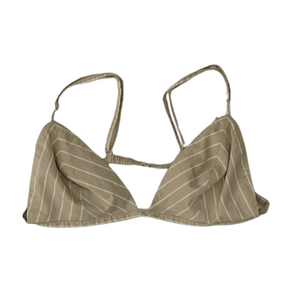Beige Striped Swim Top