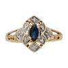 10K Two-Tone Gold Blue Stone Fashion Ring