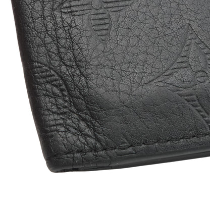 Black Pocket Organizer in Shadow Leather