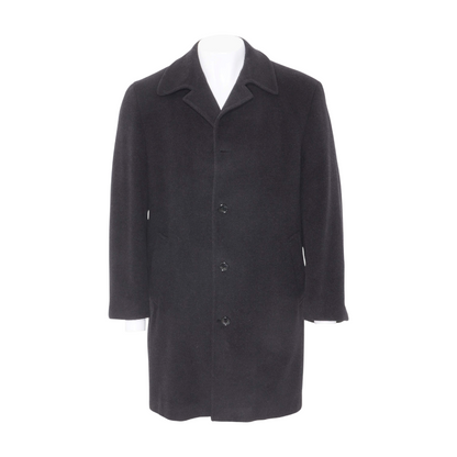 Black Cashmere Blend Solid Coat