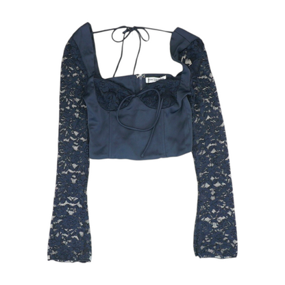 Navy Cropped Blouse