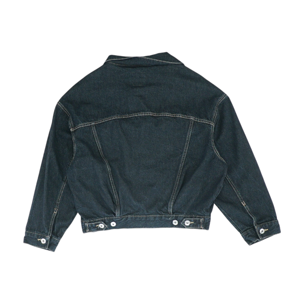Blue Solid Denim Jacket