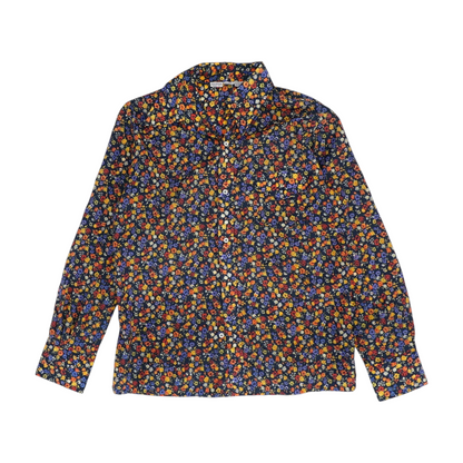 Vintage Navy Floral Long Sleeve Button Down