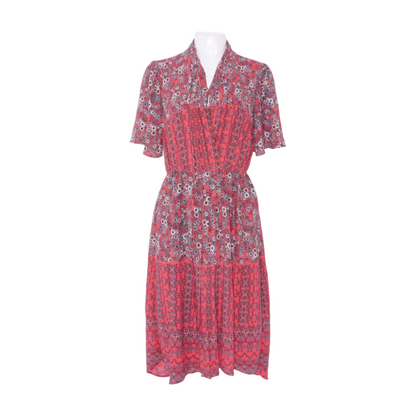 Red Print Midi Dress