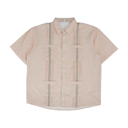 Cream Check Short Sleeve Button Down
