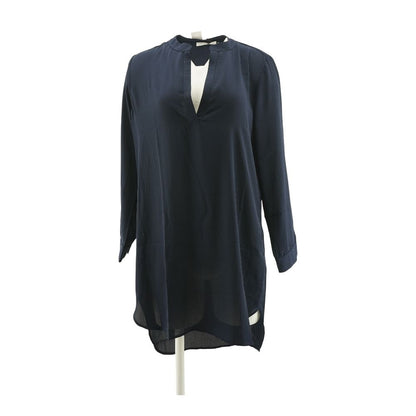 Navy Solid Midi Dress