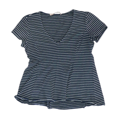 Navy Petite Striped Blouse