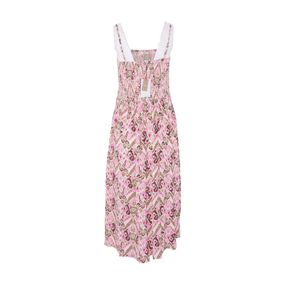 Pink Abstract Midi Dress