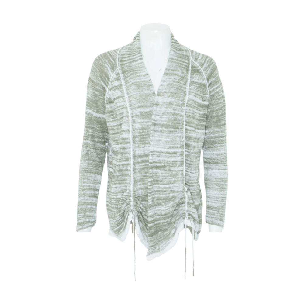 Green Striped Cardigan Sweater