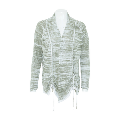 Green Striped Cardigan Sweater