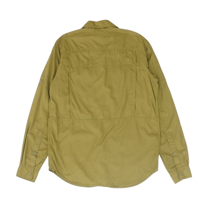 Green Solid Long Sleeve Button Down