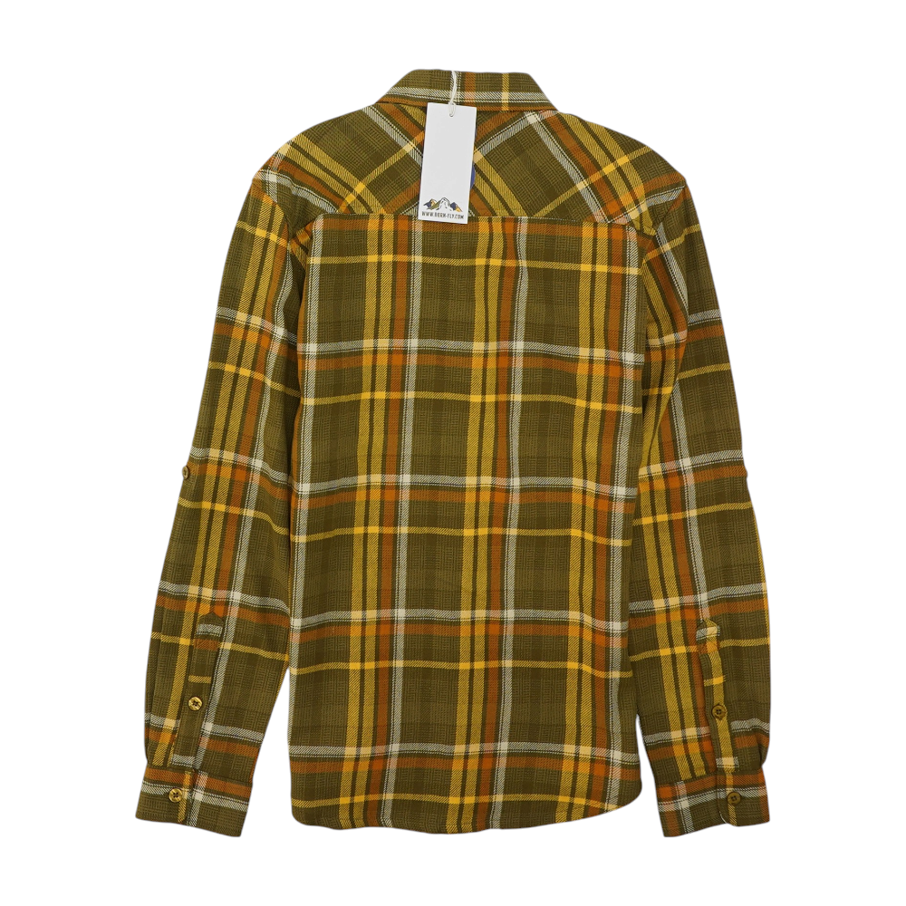 Olive Plaid Flannel Button Down