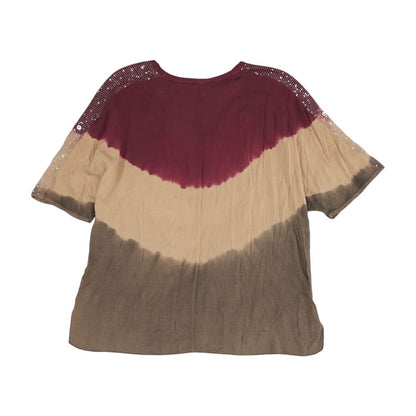 Multi Color Block Short Sleeve Blouse