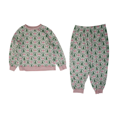 White Print Pajama Set