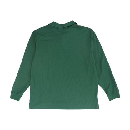 Green Solid Long Sleeve Polo