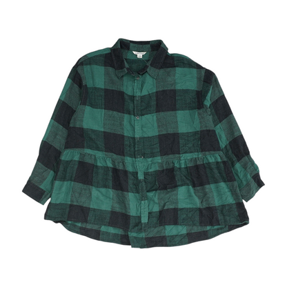 Green Check Flannel Button Down