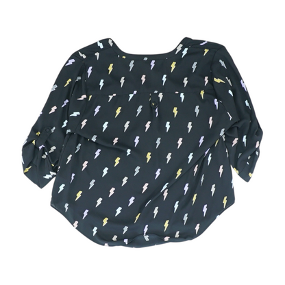 Black Graphic Blouse