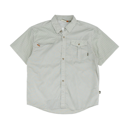 Green Plaid Short Sleeve Button Down