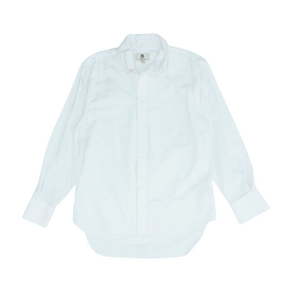 White Solid Long Sleeve Button Down