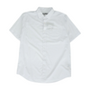 White Solid Short Sleeve Button Down