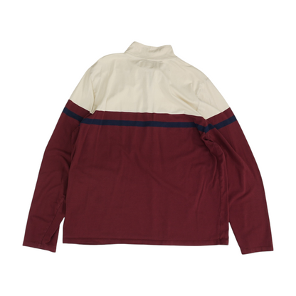 Beige Color Block 1/4 Zip Pullover