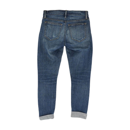 Blue Solid Skinny Leg Jeans
