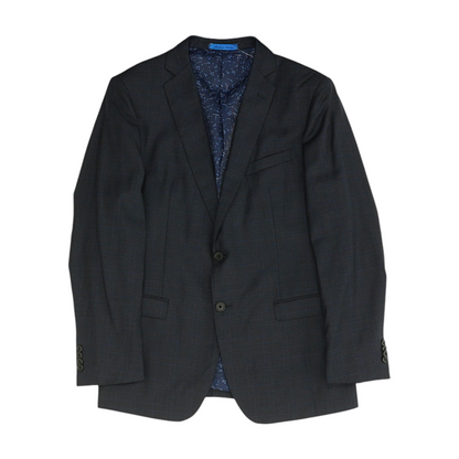 Navy Plaid Suit Jacket