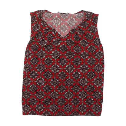 Red Print Blouse