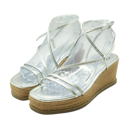 Silver Wedged Sandals