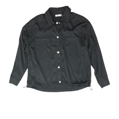 Black Solid Button Down