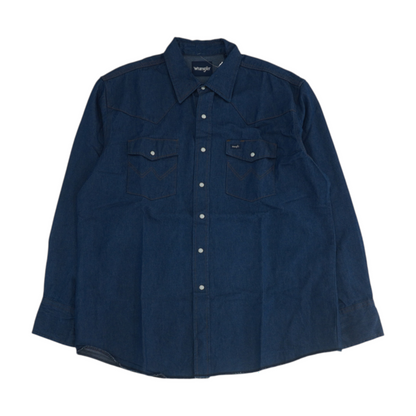 Navy Solid Long Sleeve Button Down