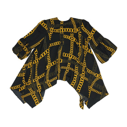 Black Graphic Blouse