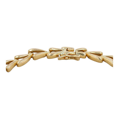 1/2 Ct 18K Gold Bezel Set Diamond Accented V Link Bracelet