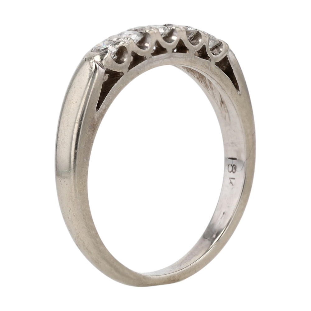 Peacock 1/6 ctw 18K White Gold Diamond Band Ring – Image 5