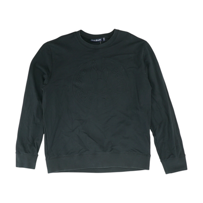 Black Solid Sweatshirt Pullover