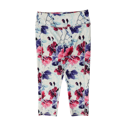 White Floral Active Leggings