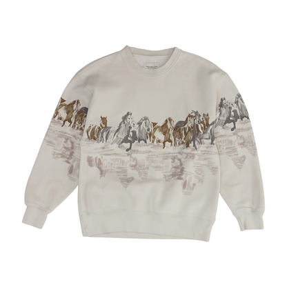 Beige Graphic Sweatshirt Pullover