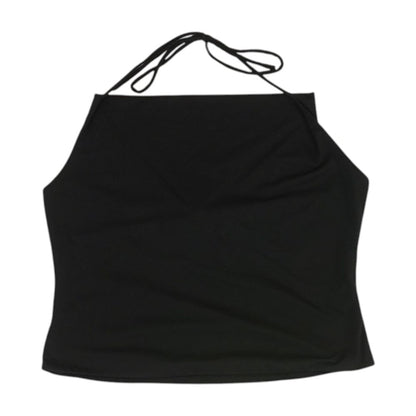 Black Cropped Knit Top