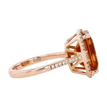 6 1/8 ctw 14K Rose Gold Citrine Fashion Ring