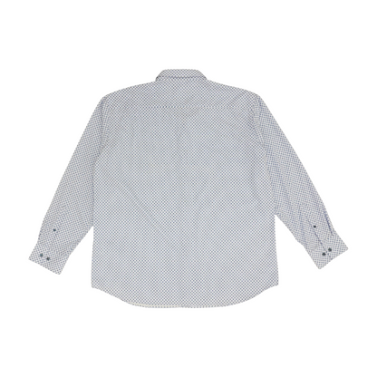 Blue Polka Dot Long Sleeve Button Down